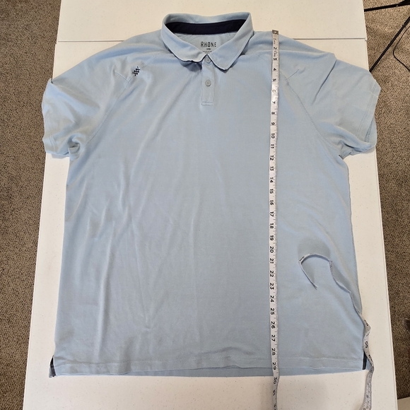 Rhone Light Blue Regata Pique Performance Golf Polo Men's XXL - Picture 4 of 7